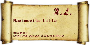 Maximovits Lilla névjegykártya