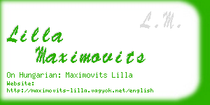 lilla maximovits business card